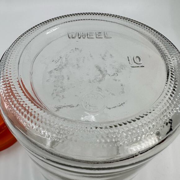 Vintage Anchor Hocking Orange Juice Jar With Lid Carafe 1970s Kitchen Canister - Picture 5 of 8